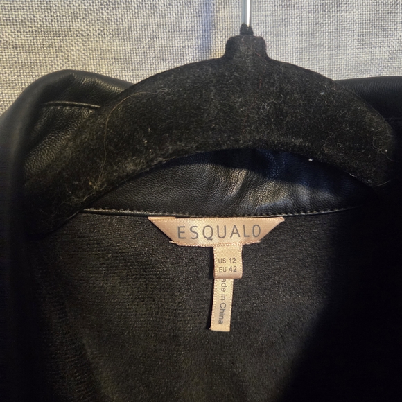 ESQUALO Black Faux Leather Puff-Sleeve Dress - Picture 3 of 4